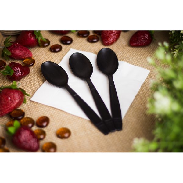 Earthy Spoons Karat Earth Heavy Weight Bio-Based Tea Spoons, Black - 1000 pcs ...