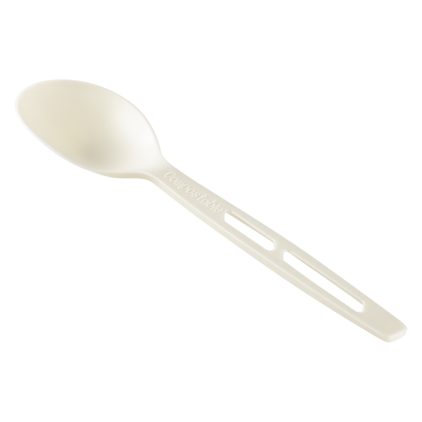 Karat Earth Heavy Weight CPLA Compostable Tea Spoon Wrapped, White - 750 pcs