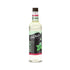 Creme de Menthe syrup in clear 750mL plastic bottle with labels and twist off reusable lid