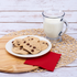 Red Karat 9.5"x9.5" Beverage Napkins with cookies and milk