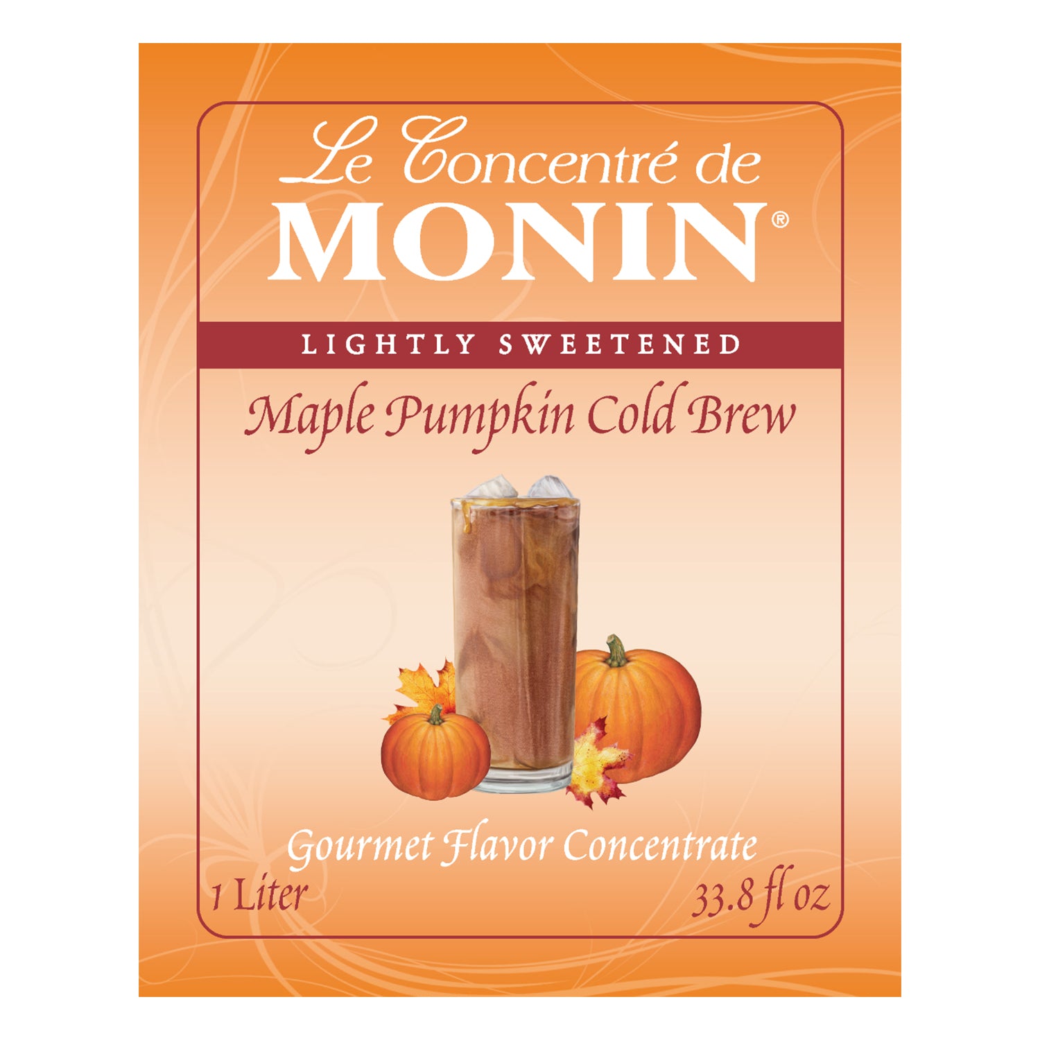 Monin Maple Pumpkin Cold Brew Concentrate brand label