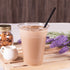 Tea Zone Lavender Milk Tea Powder mixed into iced drink