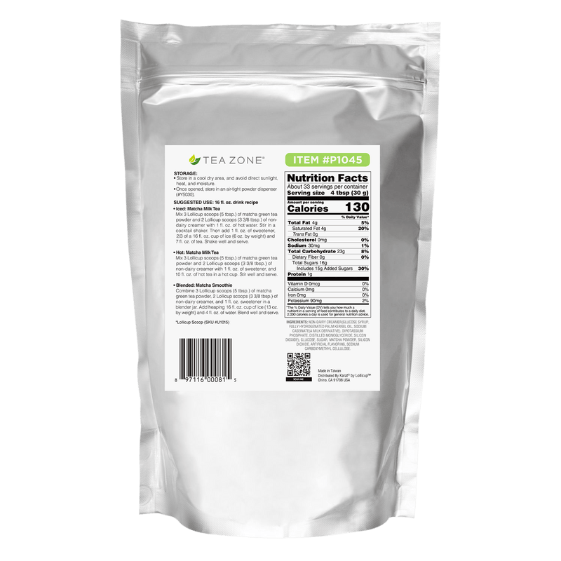 Tea Zone Matcha Green Tea Powder - Bag (2.2 lbs)