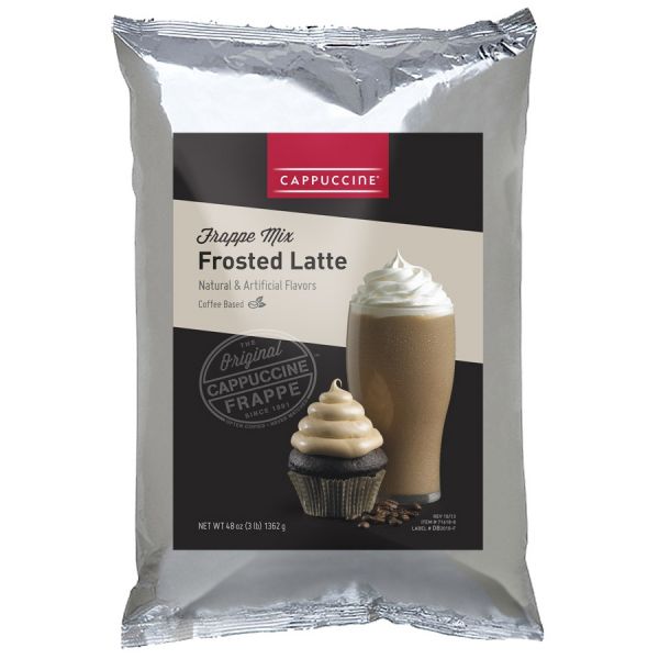Frosted Latte Frappe Mix bag with drink image