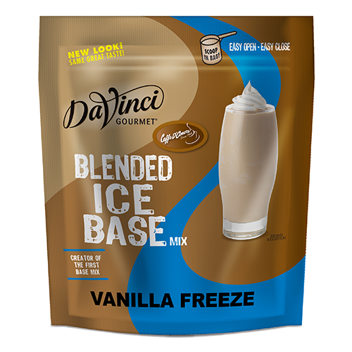 Vanilla freeze blended ice base mix in 3lb resealable bag
