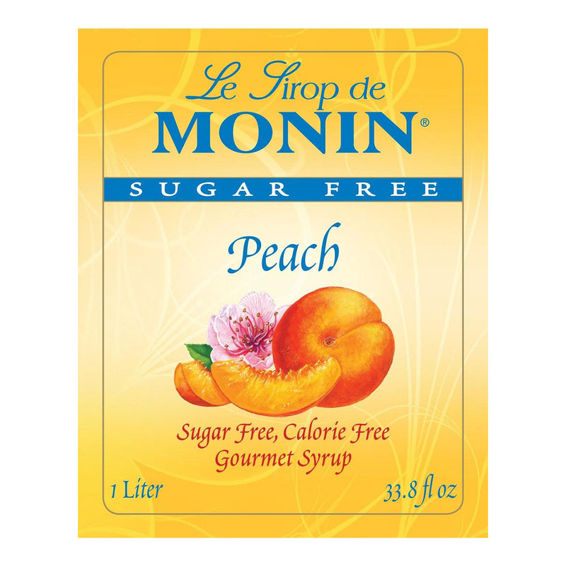 Monin Sugar Free Peach Syrup brand label