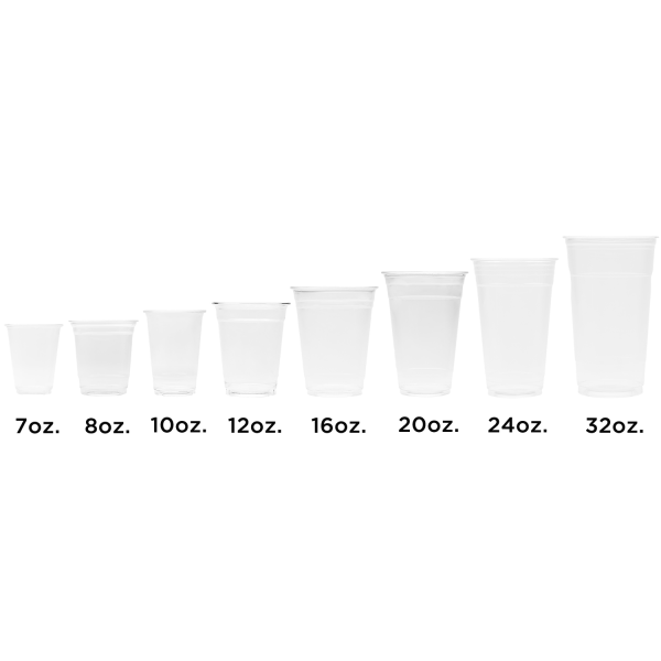 Plastic Cups - 24oz Pet Cold Cups (98mm) - 600 ct, No Lids