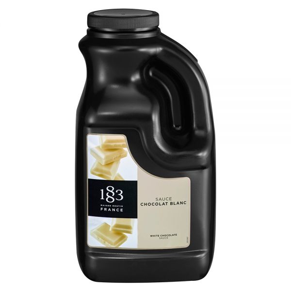 1883 Maison Routin White Chocolate syrup in a 64 oz bottle