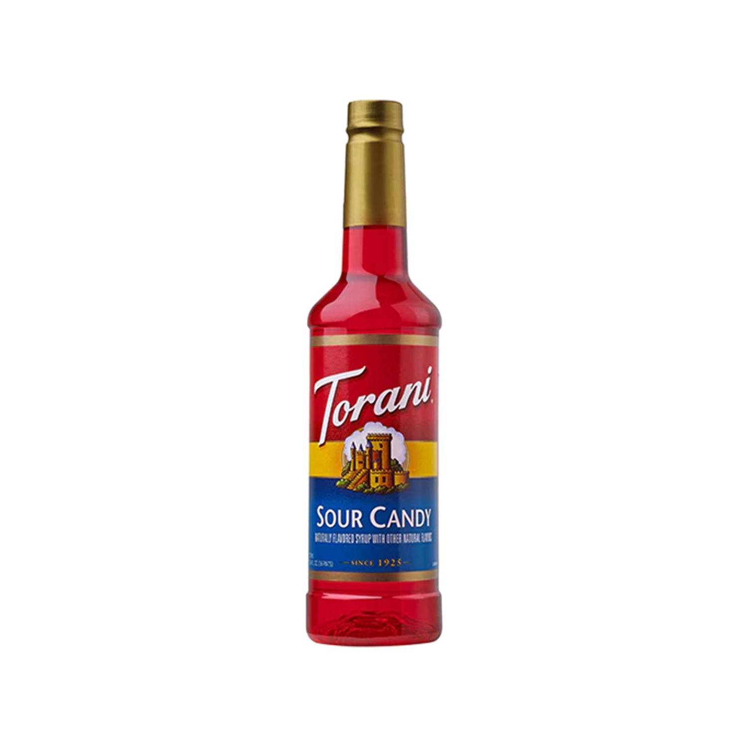 Torani Sour Candy Syrup in 750mL clear bottle