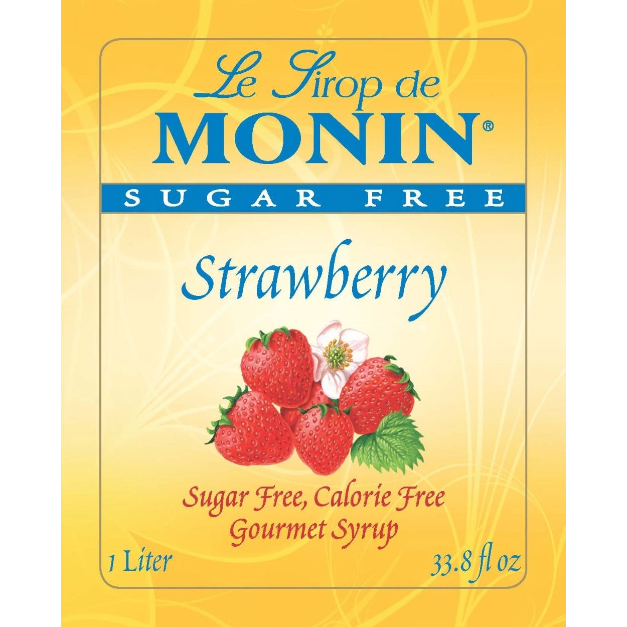 Monin Sugar Free Strawberry Syrup brand label