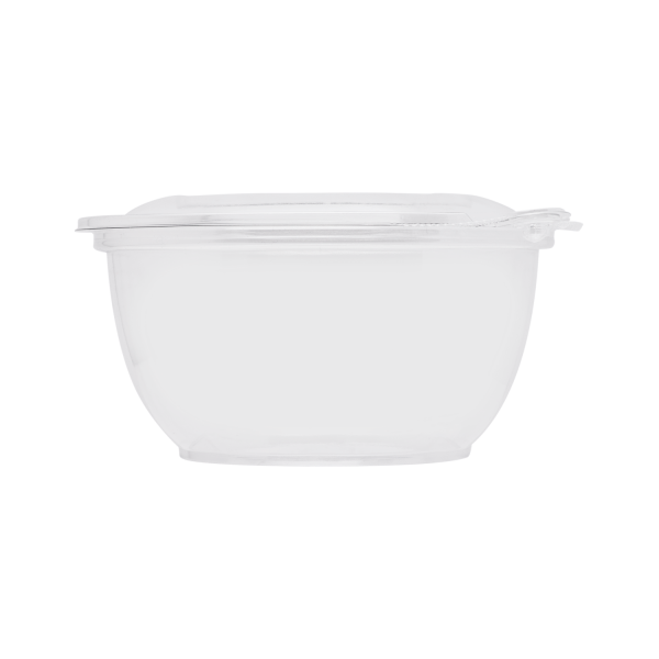 Karat 32 oz PET Plastic Tamper Resistant Hinged Salad Bowl with Dome Lid - 240 sets