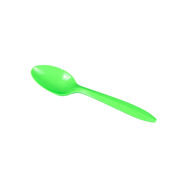 PP Plastic Medium Weight Tea Spoons, Green - 1,000 pcs