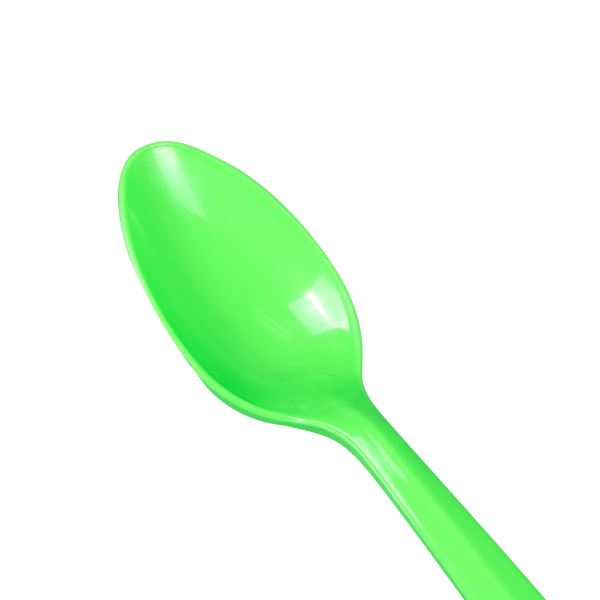 PP Plastic Medium Weight Tea Spoons, Green - 1,000 pcs