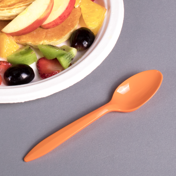 Karat PP Plastic Medium Weight Tea Spoons, Orange - 1,000 pcs