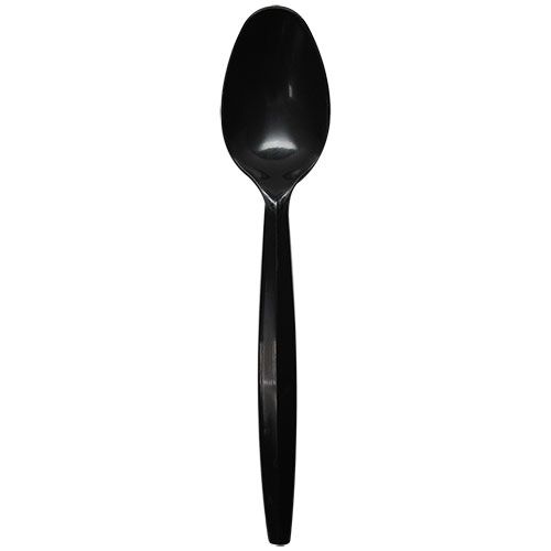 Karat PP Plastic Medium Heavy Weight Tea Spoons Bulk Box, Black - 1,000 pcs