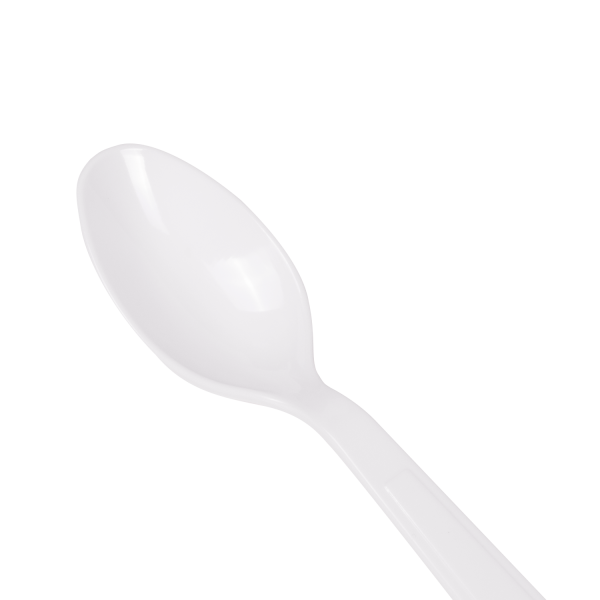 Karat PS Plastic Extra Heavy Weight Tea Spoons, White - 1,000 pcs