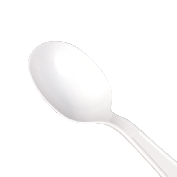 Karat PP Plastic Extra Heavy Weight Soup Spoons, White - 1,000 pcs