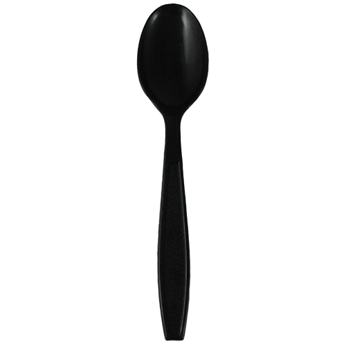 Karat PP Plastic Extra Heavy Weight Tea Spoons, Black - 1,000 pcs