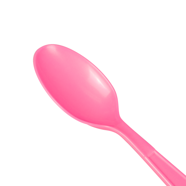 Karat PP Plastic Extra Heavy Weight Tea Spoons, Pink - 1,000 pcs