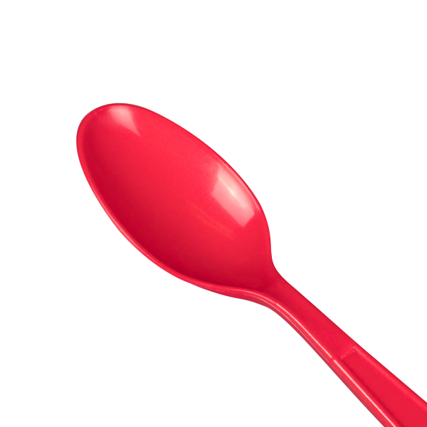 Karat PP Plastic Extra Heavy Weight Tea Spoons, Red - 1,000 pcs