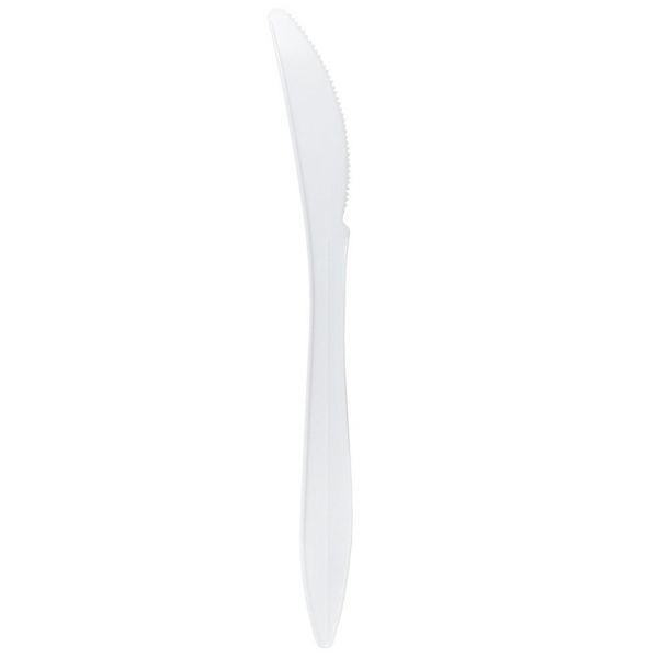 Karat PS Plastic Medium Weight Knives Bulk Box, White - 1,000 pcs
