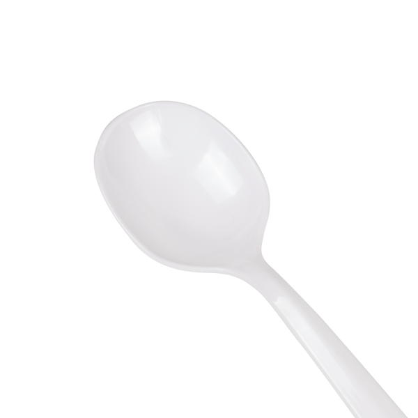 White Karat PS Plastic Medium Weight Soup Spoon