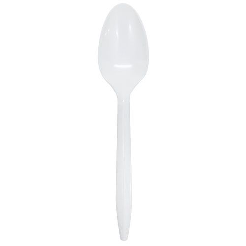 White Karat PS Plastic Medium Weight Tea Spoons Bulk Box