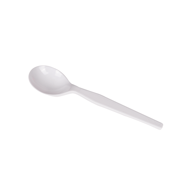 Karat PS Plastic Medium-Heavy Weight Soup Spoons Bulk Box, White - 1,000 pcs