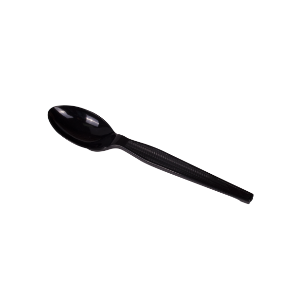 Karat PS Plastic Medium-Heavy Weight Tea Spoons Bulk Box, Black - 1,000 pcs