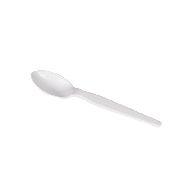 Karat PS Plastic Medium-Heavy Weight Tea Spoons Bulk Box, White - 1,000 pcs