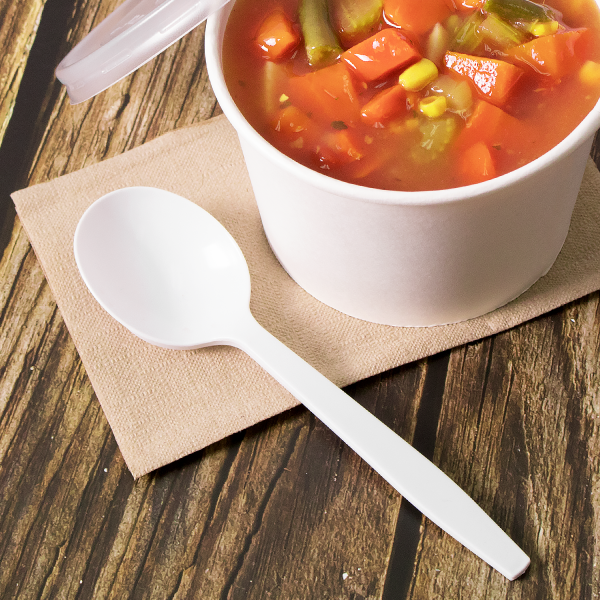 PP Plastic Premium Extra Heavy Soup Spoon, White - 1,000 pcs