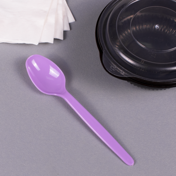 Karat PS Plastic Heavy Weight Tea Spoons, Purple - 1,000 pcs