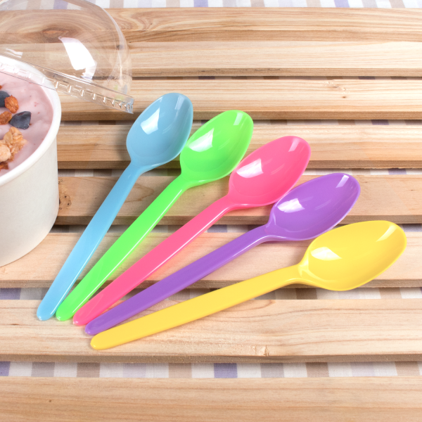 Karat PS Plastic Heavy Weight Tea Spoons, Rainbow - 1,000 pcs