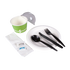 PP Plastic Medium-Heavy Weight Cutlery Kits with Salt and Pepper, Black - 250 kits