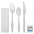 Karat PS Plastic Heavy Weight Cutlery Kits with Salt and Pepper, White - 250 kits