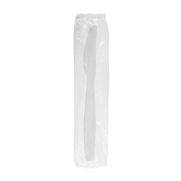Karat PS Plastic Heavy Weight Knives Wrapped, White - 1,000 pcs