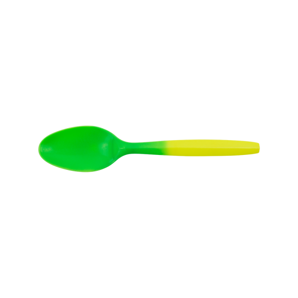Karat PP Plastic Medium Weight Color Changing Tea Spoons, Yellow to Green - 1,000 pcs