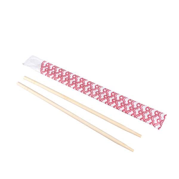 Karat 9" Paper Wrapped Bamboo Chopsticks with Dynasty print wrapper