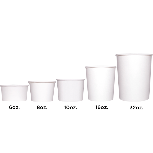 White Karat Gourmet Food Container in multiple sizes
