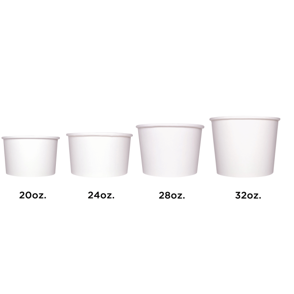 White Karat Food Containers in multiple sizes
